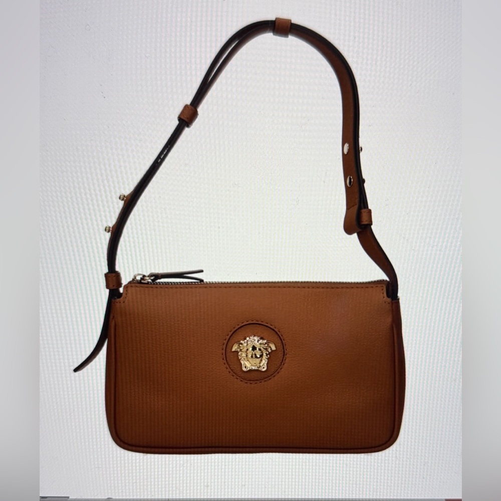 Versace Caramel Leather Shoulder Bag